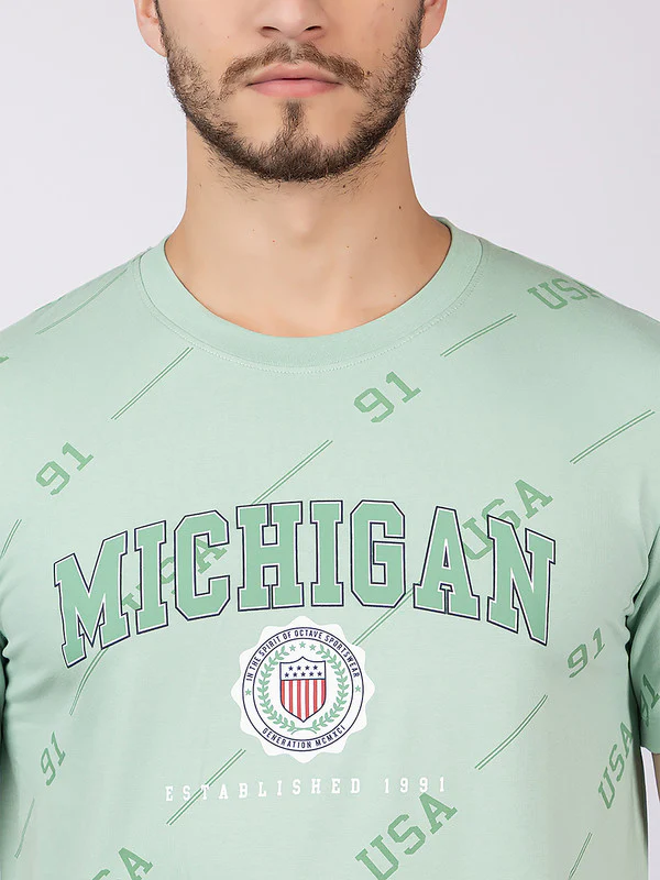 Men's 'Michigan' Roundneck T-Shirt - Image 5