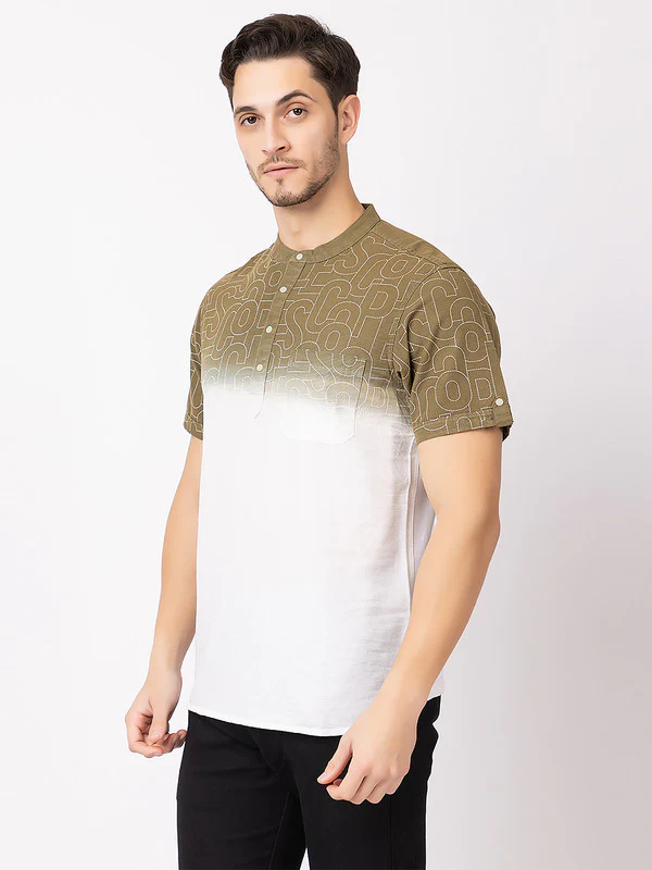 Men's Gradient-texture Half Kurta - Image 10