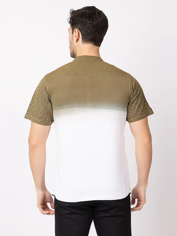 Men's Gradient-texture Half Kurta - Image 16