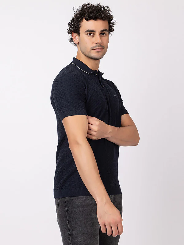 Solid Polo With Basketweave - Image 10