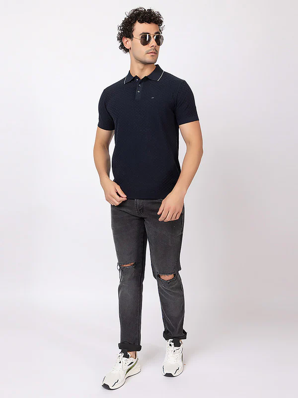 Solid Polo With Basketweave - Image 13