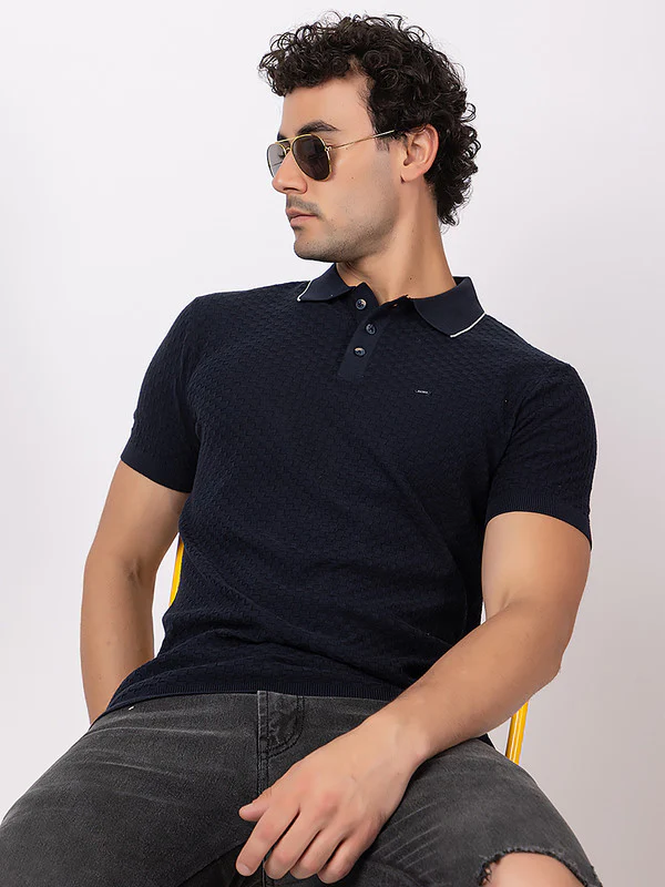 Solid Polo With Basketweave - Image 14