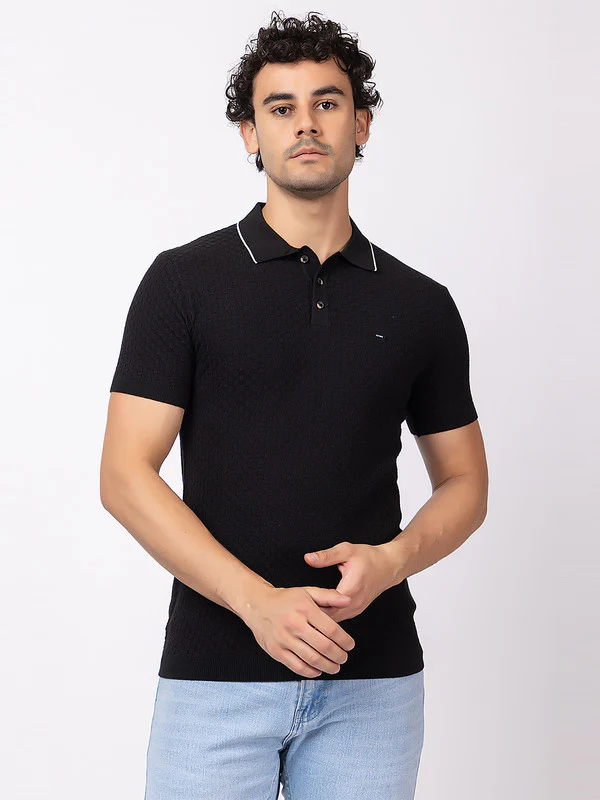 Solid Polo With Basketweave - Image 15