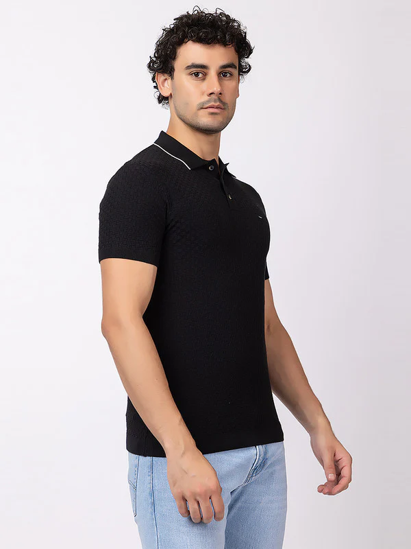 Solid Polo With Basketweave - Image 17