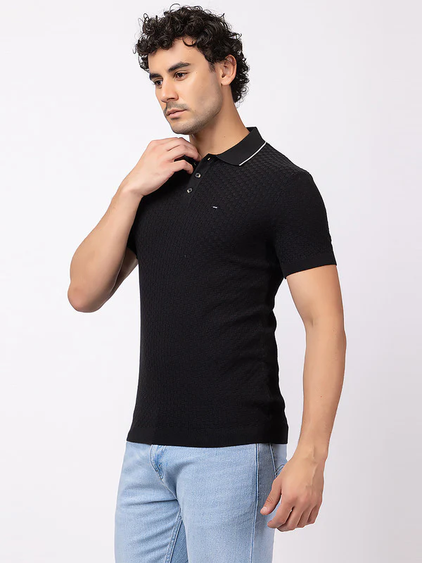 Solid Polo With Basketweave - Image 18