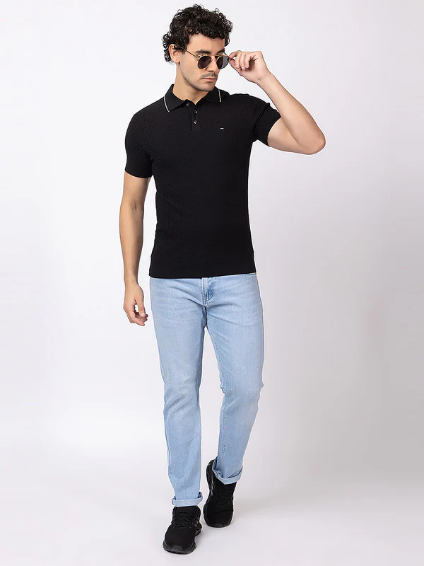 Solid Polo With Basketweave - Image 20