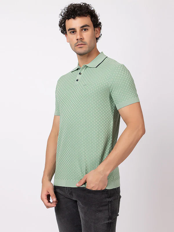 Solid Polo With Basketweave - Image 25