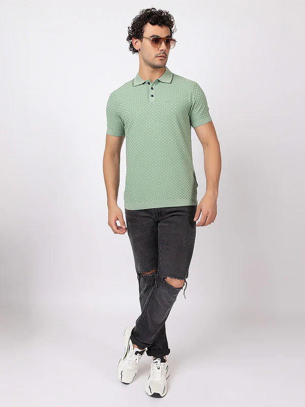 Solid Polo With Basketweave - Image 27