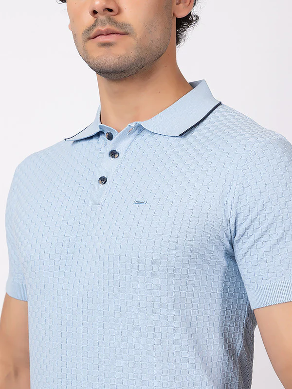 Solid Polo With Basketweave - Image 5