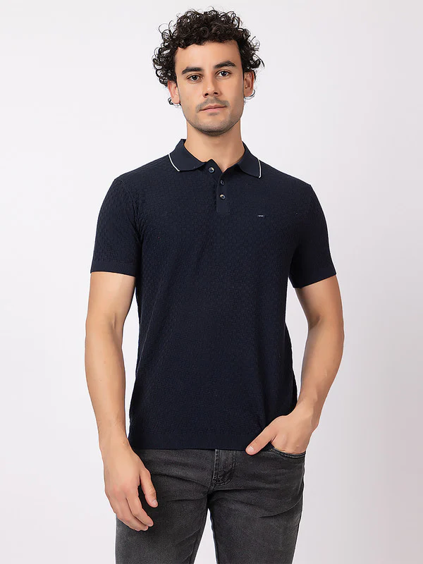 Solid Polo With Basketweave - Image 8