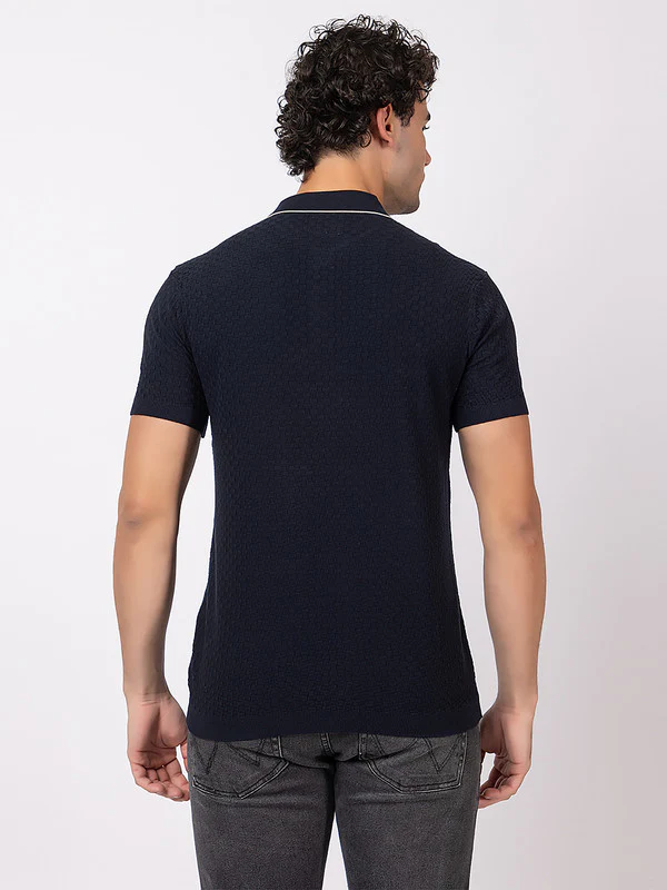 Solid Polo With Basketweave - Image 9