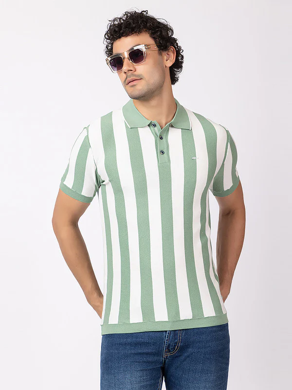 Vertical Striped Classic Polo - Image 7