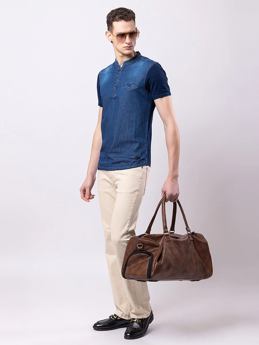 Denim Effect Knitted Kurta - Image 6