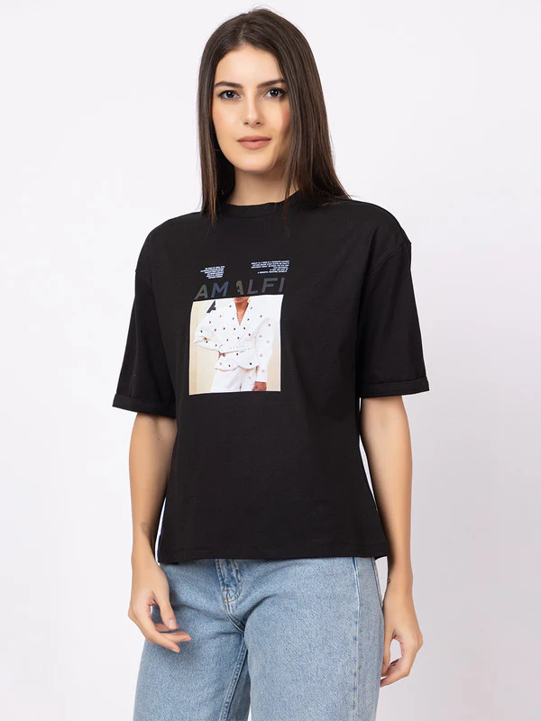 Women's Graphic Round-neck T-shirt - Image 3