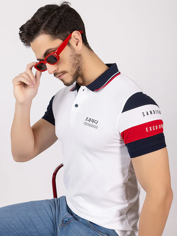 Men's Tricolor Polo T-shirt - Image 16