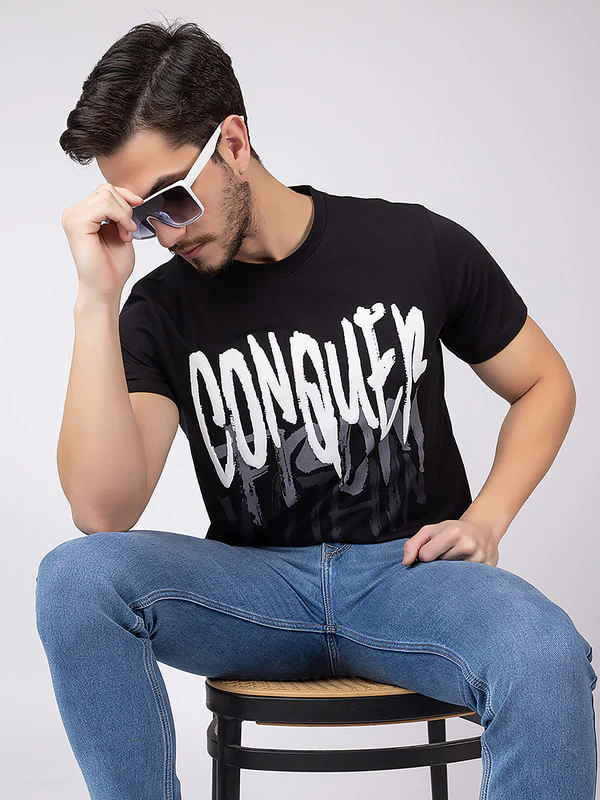 Men's 'Conquer' Roundneck T-Shirt - Image 8
