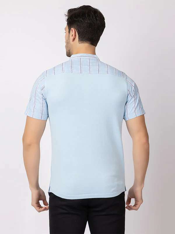 Men's Straight-stripe Half Kurta - Image 3