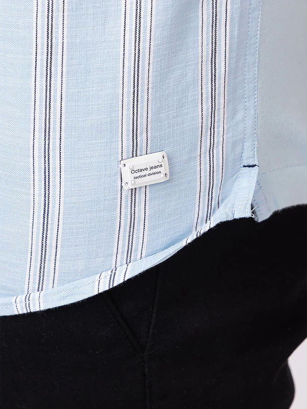 Men's Straight-stripe Half Kurta - Image 7