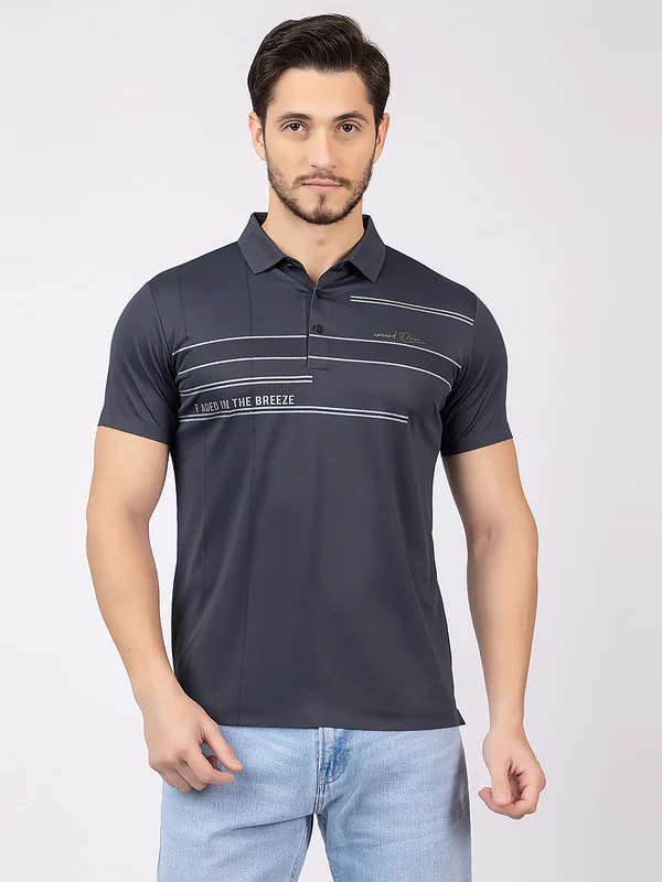 Men's Horizontal-stripe Polo T-shirt