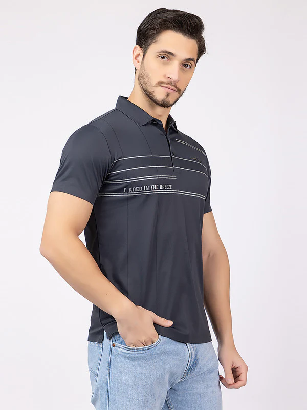 Men's Horizontal-stripe Polo T-shirt - Image 4