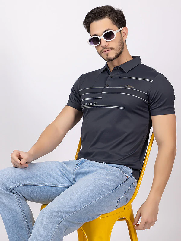 Men's Horizontal-stripe Polo T-shirt - Image 7