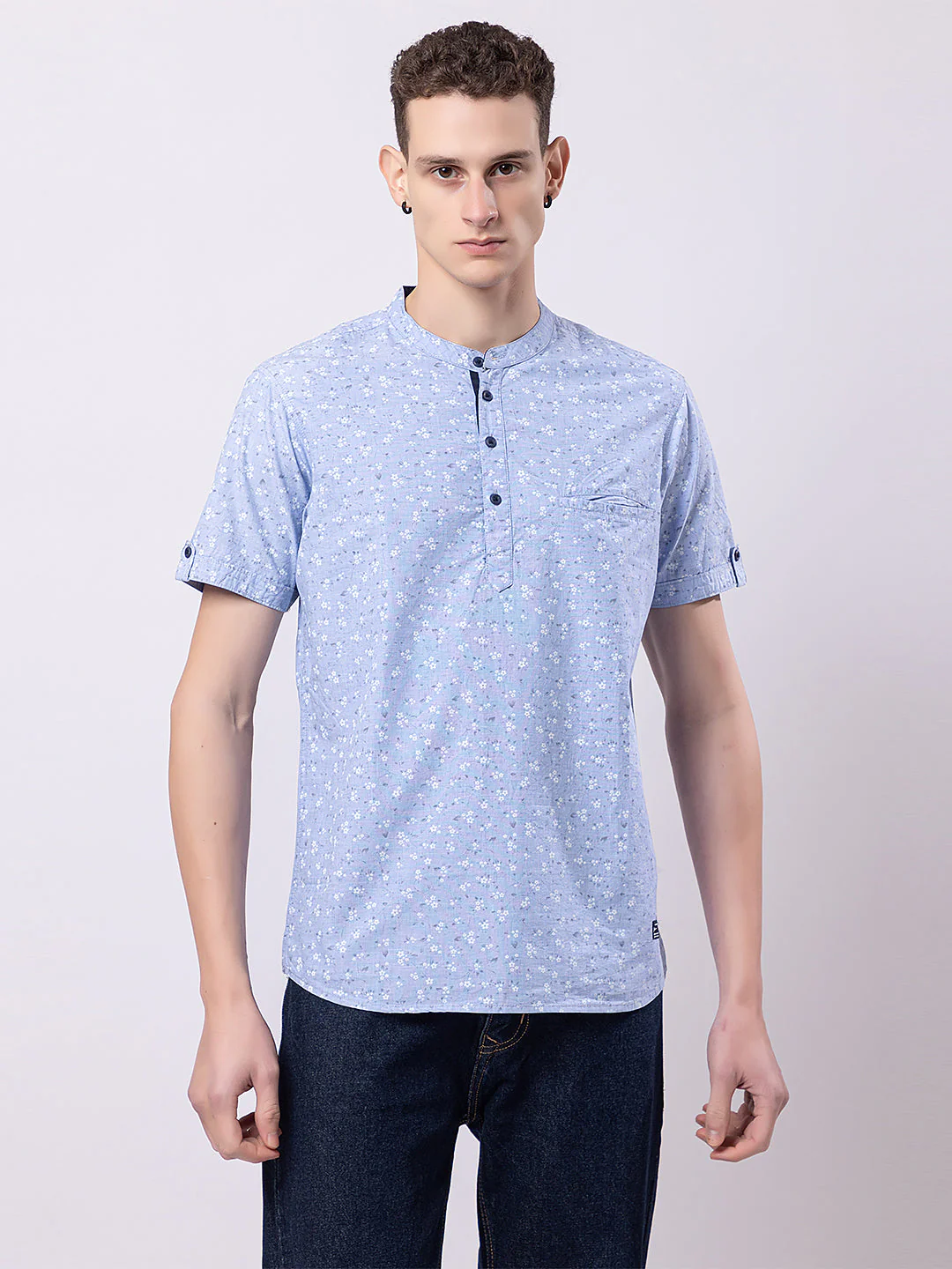 Floral Printed Knitted Kurta - Image 8