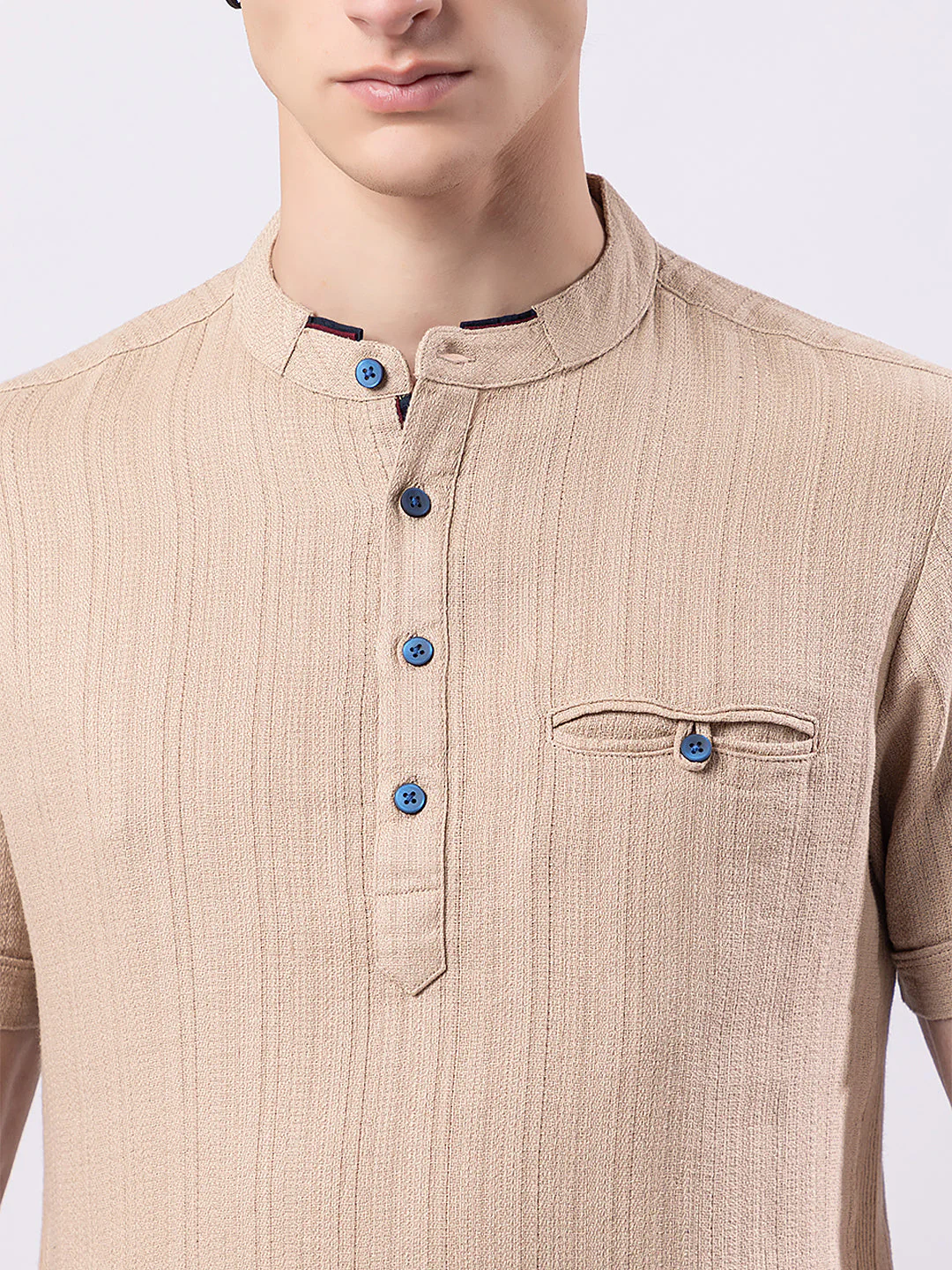 Vertically Knitted Striped Kurta - Image 3