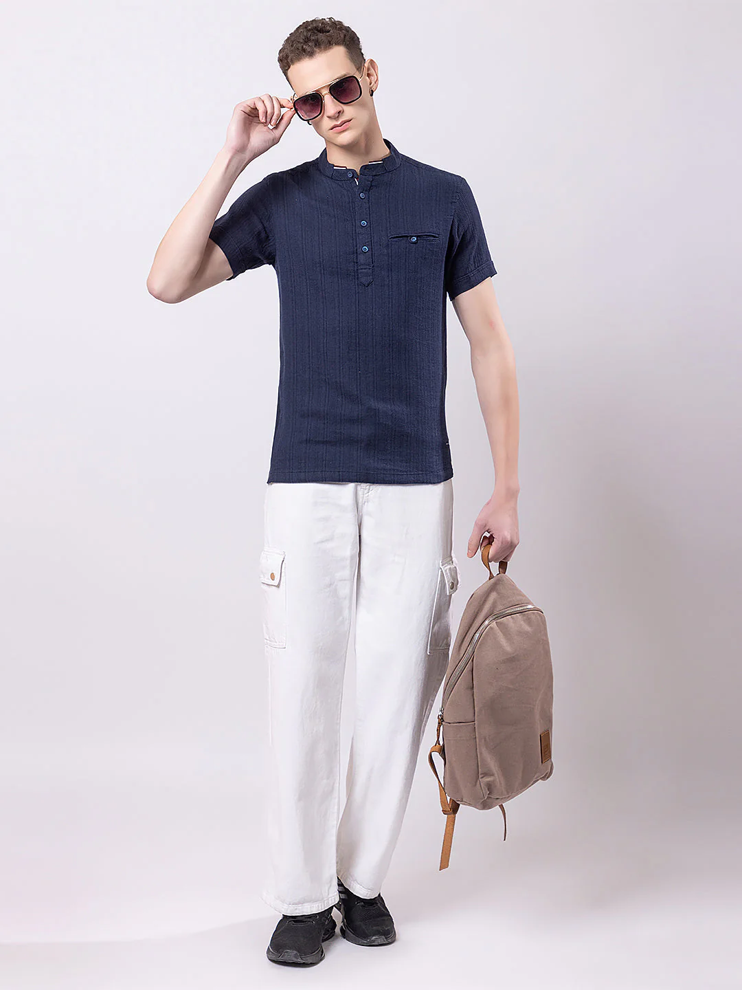 Vertically Knitted Striped Kurta - Image 9