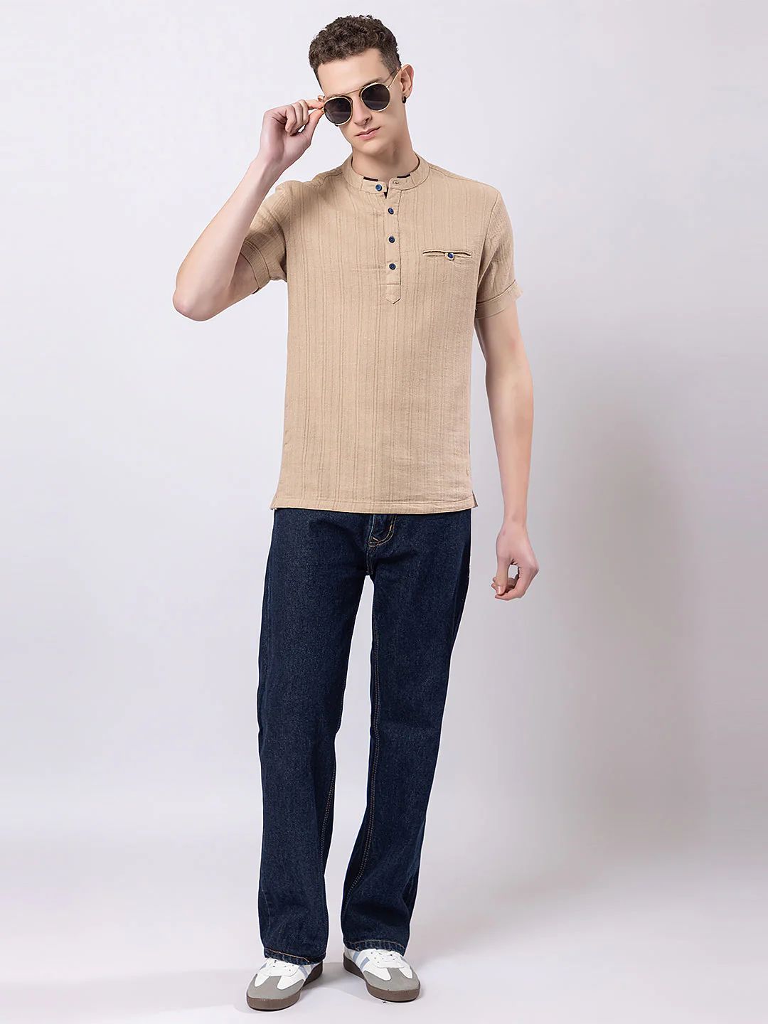 Vertically Knitted Striped Kurta - Image 3