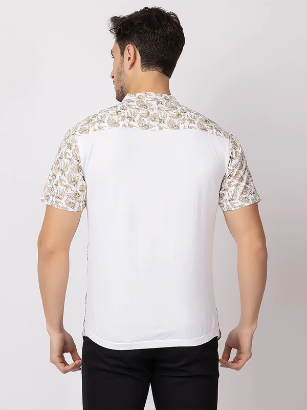 Men's Floral Half Kurta - Image 3