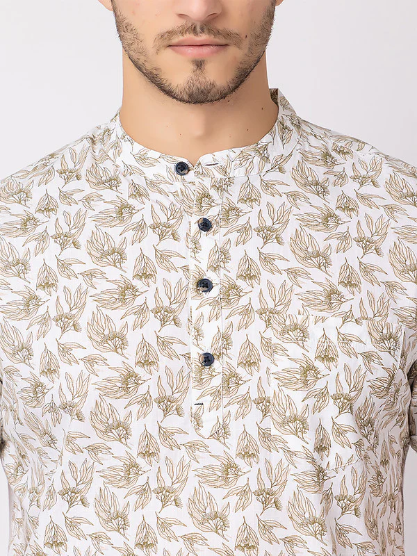 Men's Floral Half Kurta - Image 7
