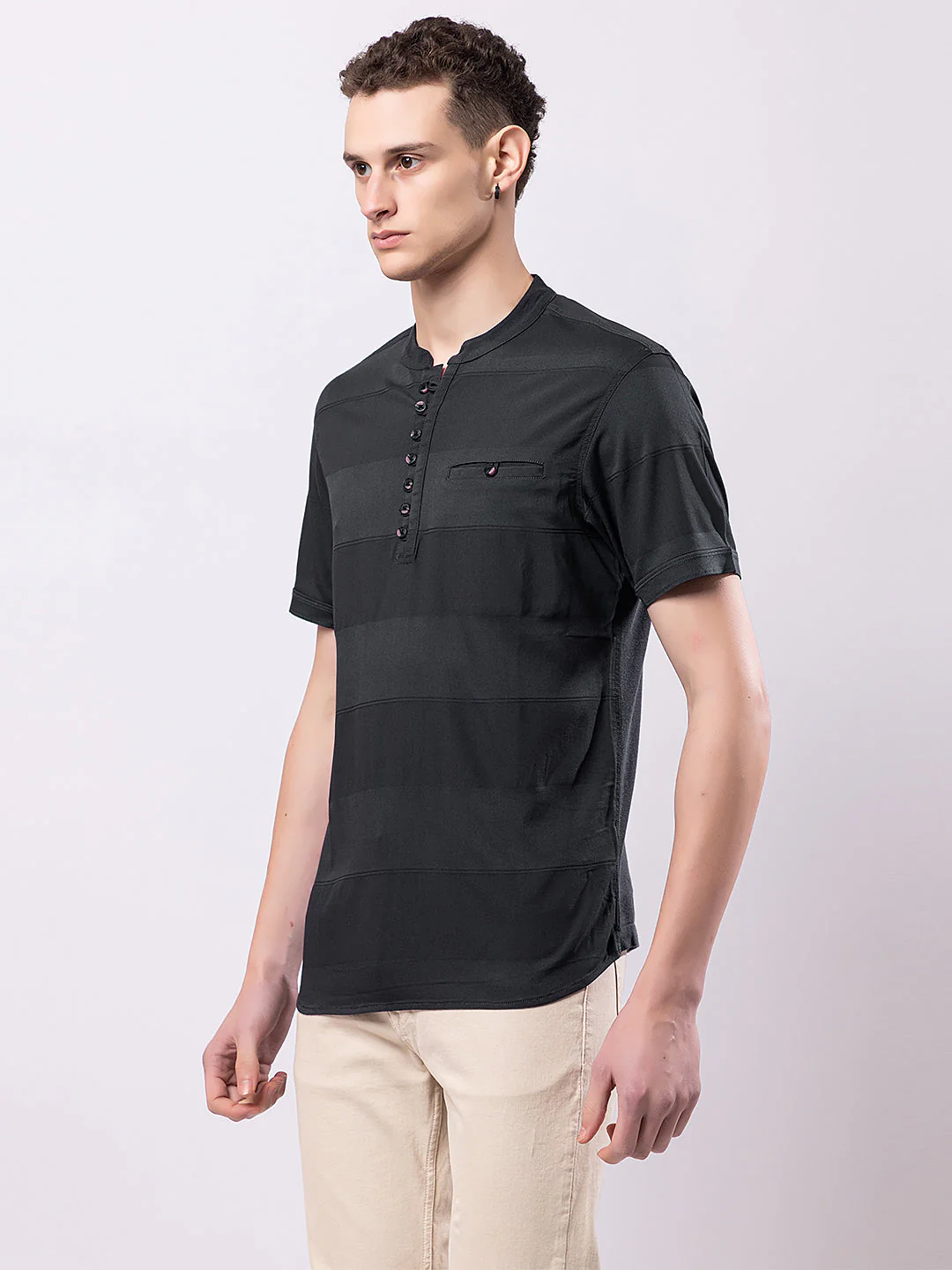 Horizontal Striped Knitted Kurta - Image 3