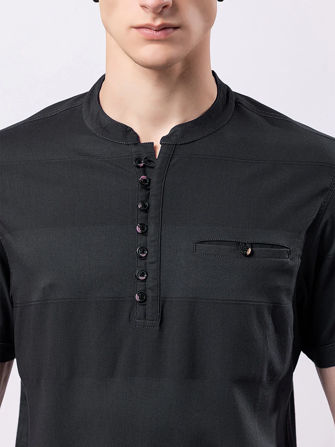 Horizontal Striped Knitted Kurta - Image 4