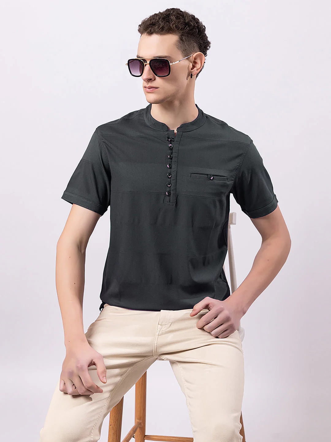 Horizontal Striped Knitted Kurta - Image 5