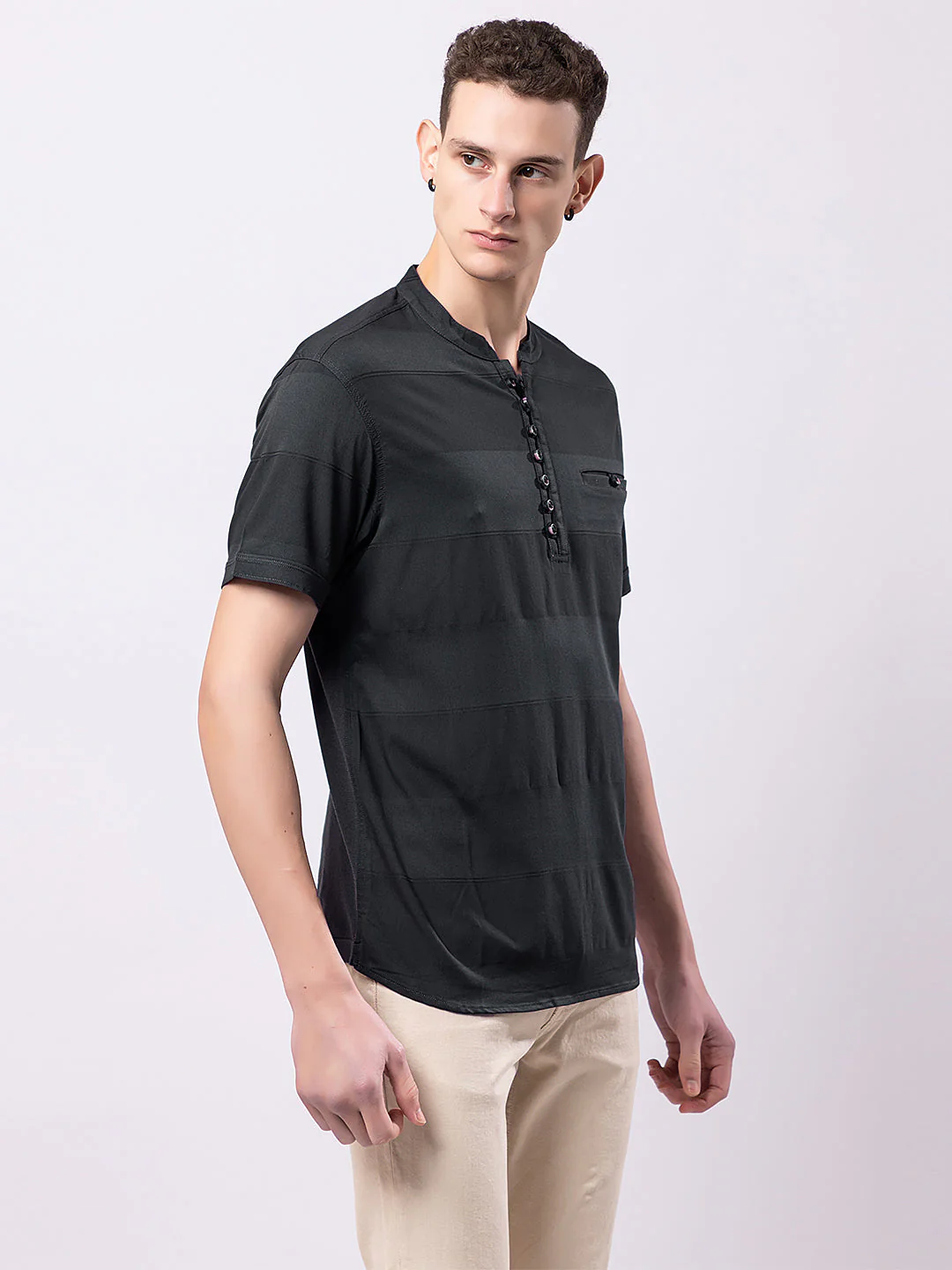 Horizontal Striped Knitted Kurta - Image 6
