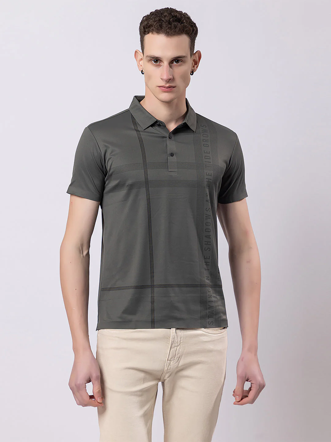 Men's Criss-cross Print Polo