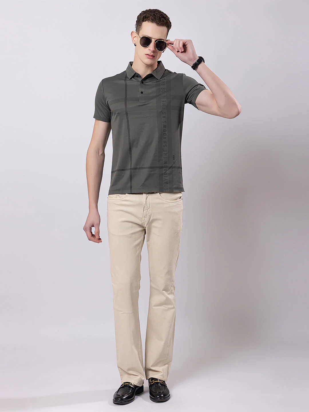Men's Criss-cross Print Polo - Image 3