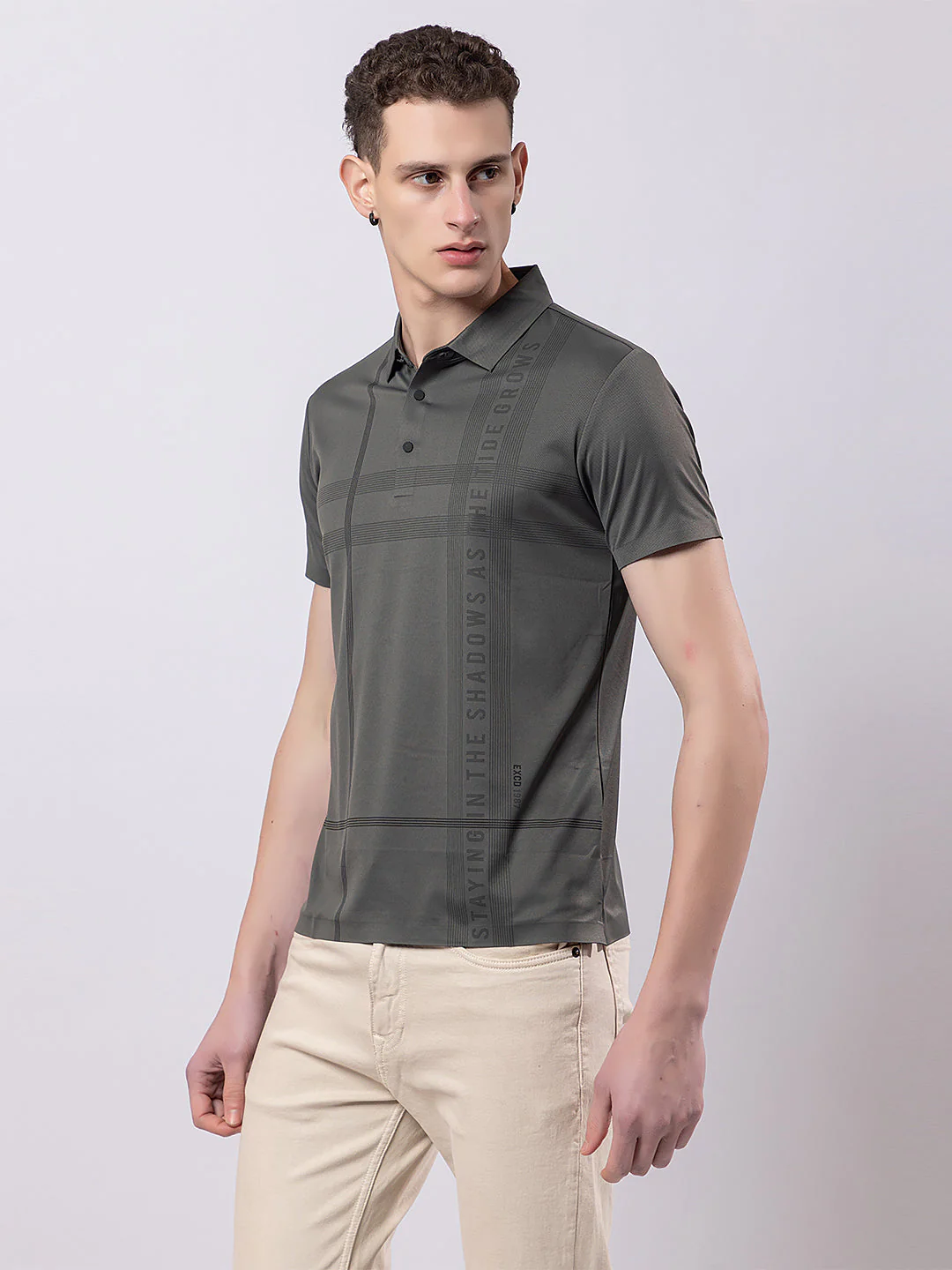 Men's Criss-cross Print Polo - Image 5