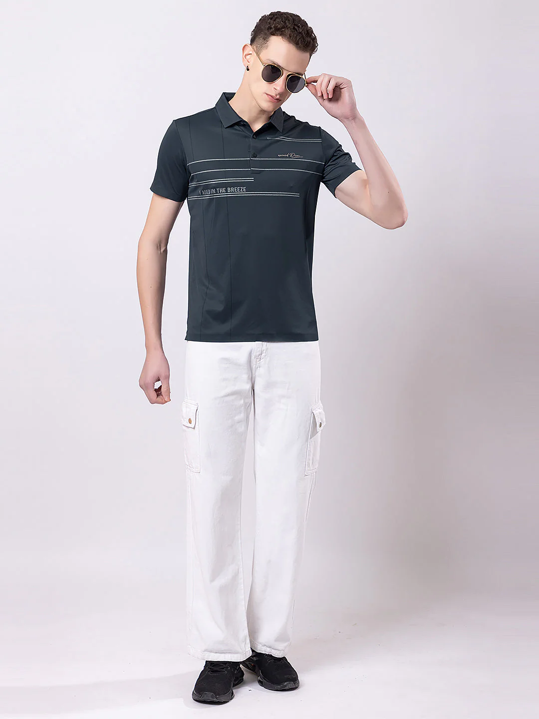 Men's Striped Polo T-shirt - Image 5