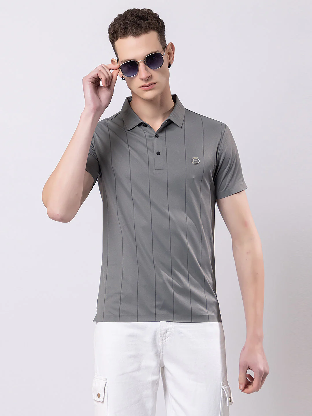 Men's Verical-stripe Polo T-shirt - Image 5