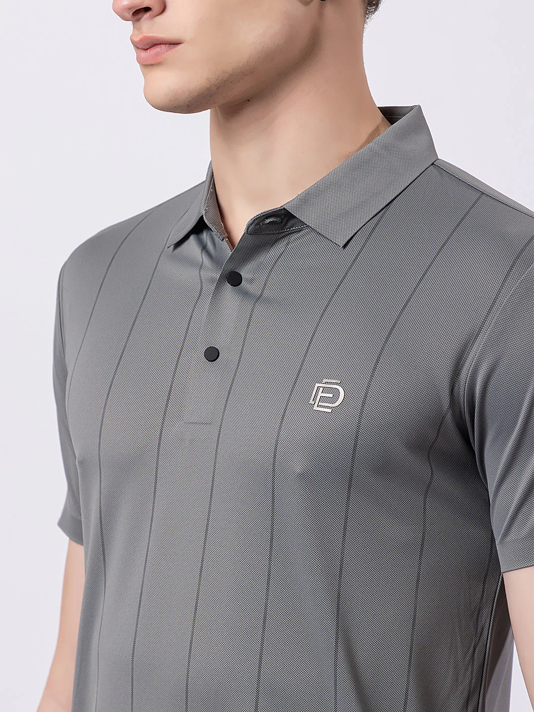 Men's Verical-stripe Polo T-shirt - Image 6