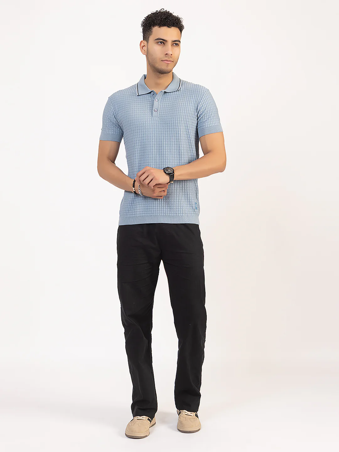 Men’s Fine Knit Basic T-Shirt - Image 7