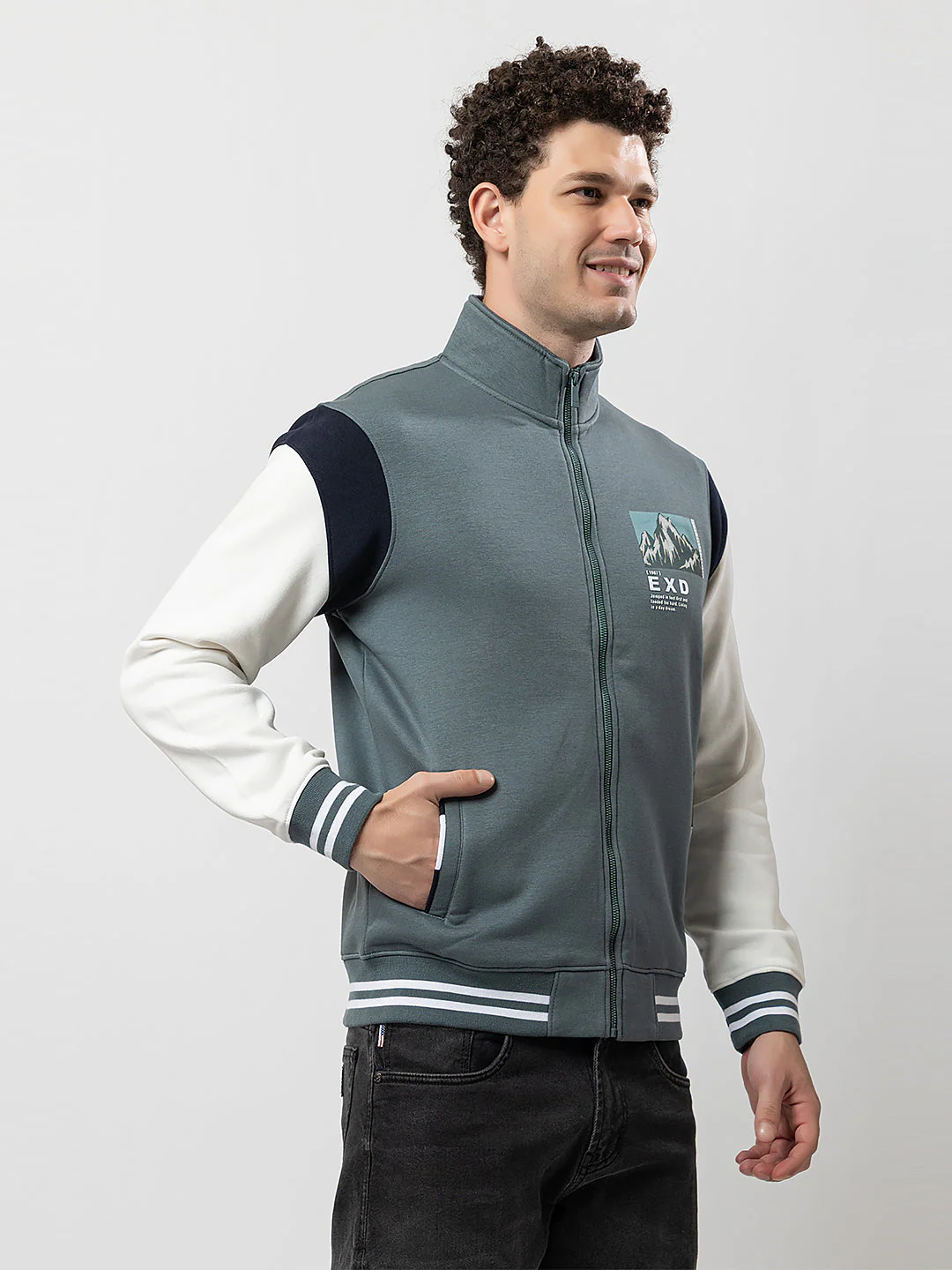 Men's High-Neck Zipper Sweatshirt - Image 2