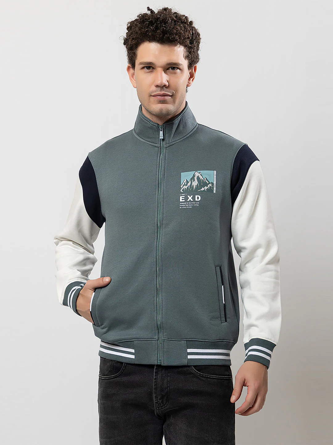 Men's High-Neck Zipper Sweatshirt - Image 3