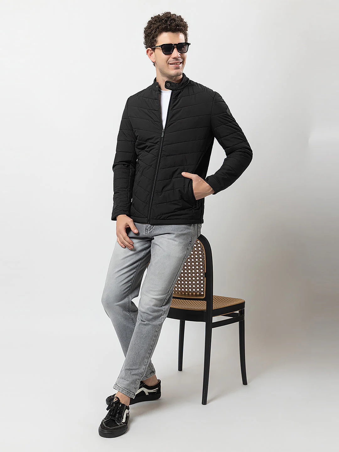Men's Quilted Biker Jacket - Image 6