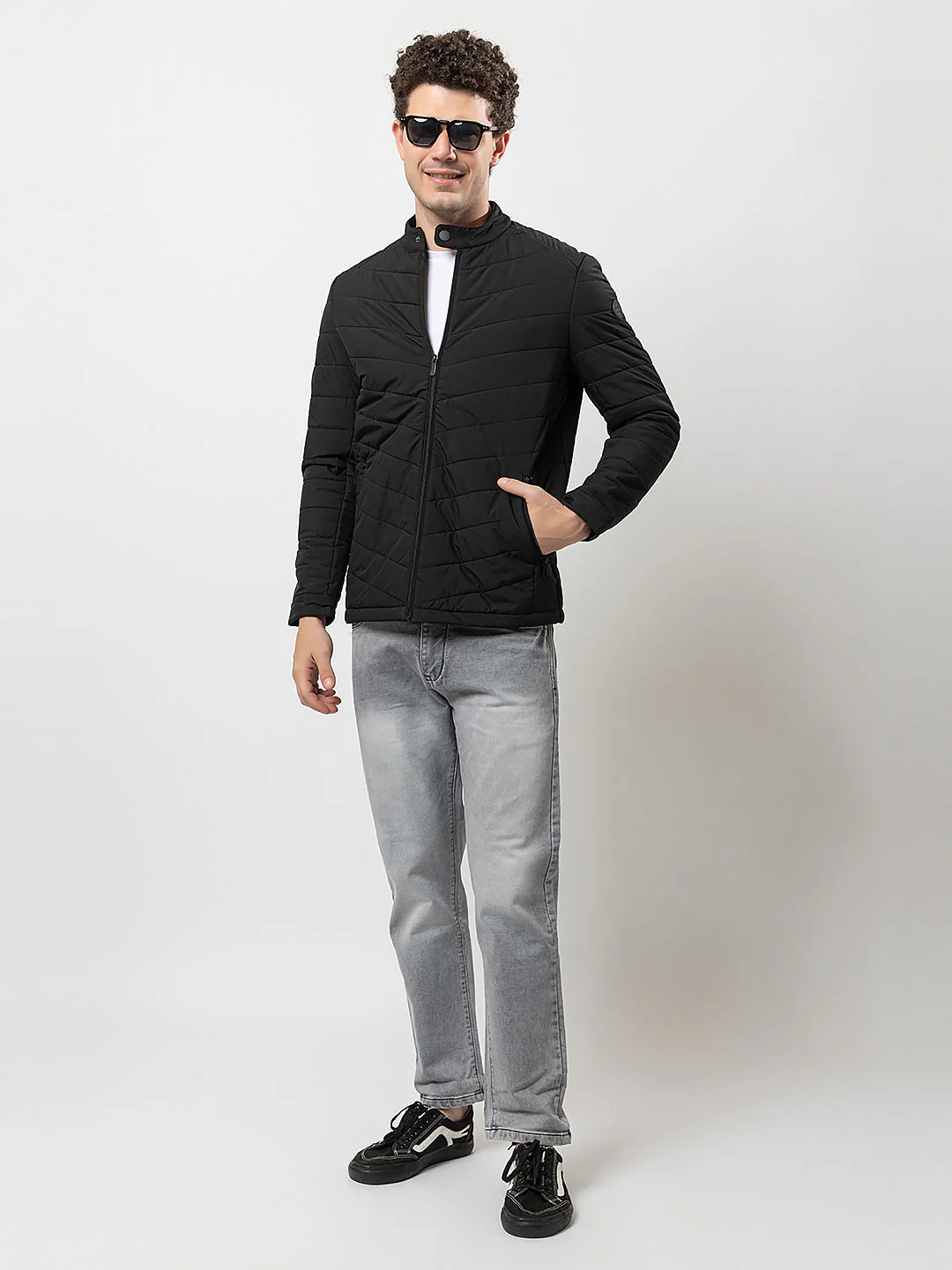 Men's Quilted Biker Jacket - Image 7