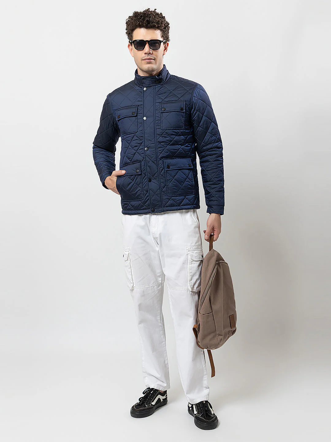 Men's Quilted Biker Jacket - Image 7