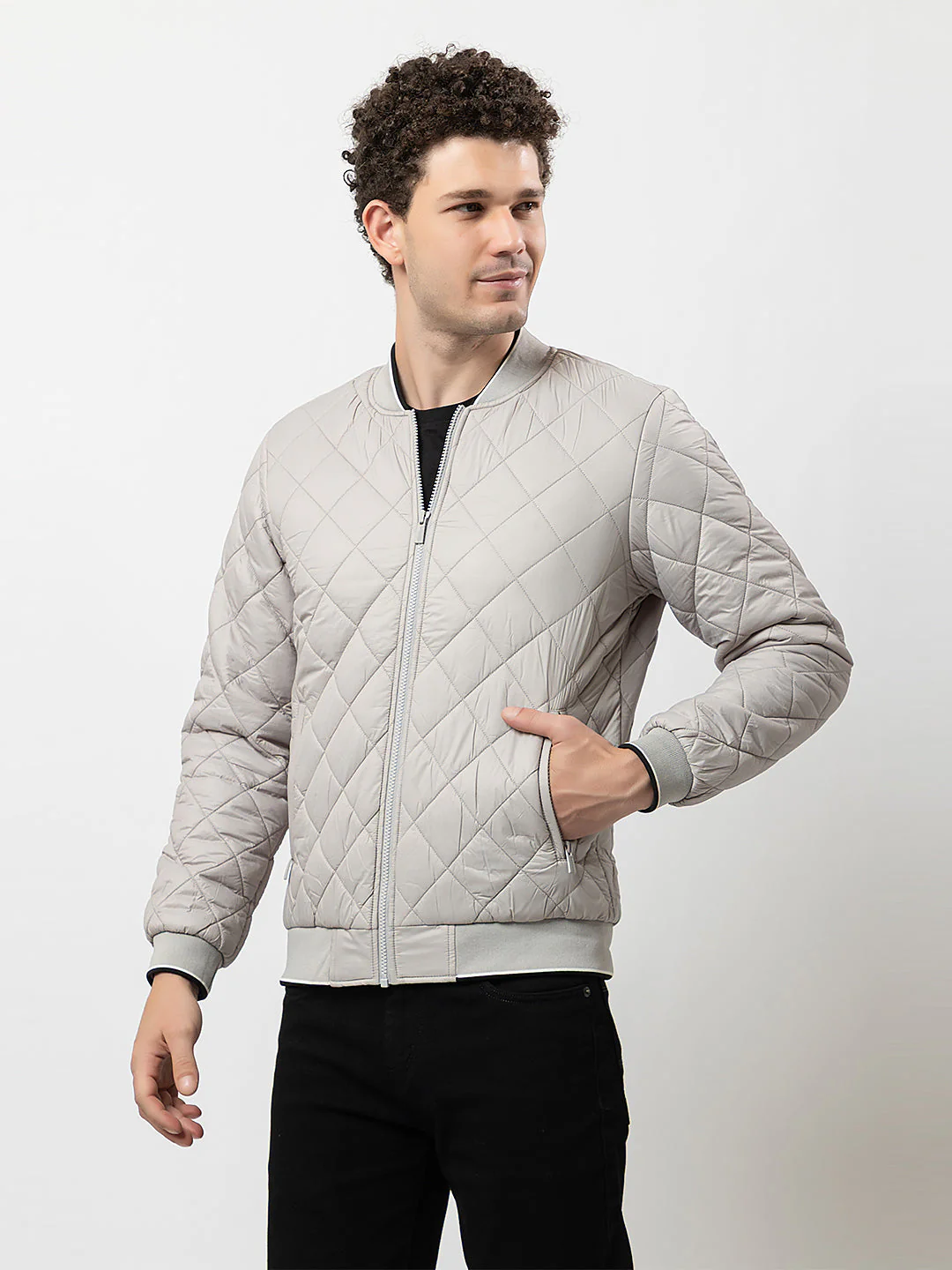 Men's Quilted Zipper Jacket - Image 3