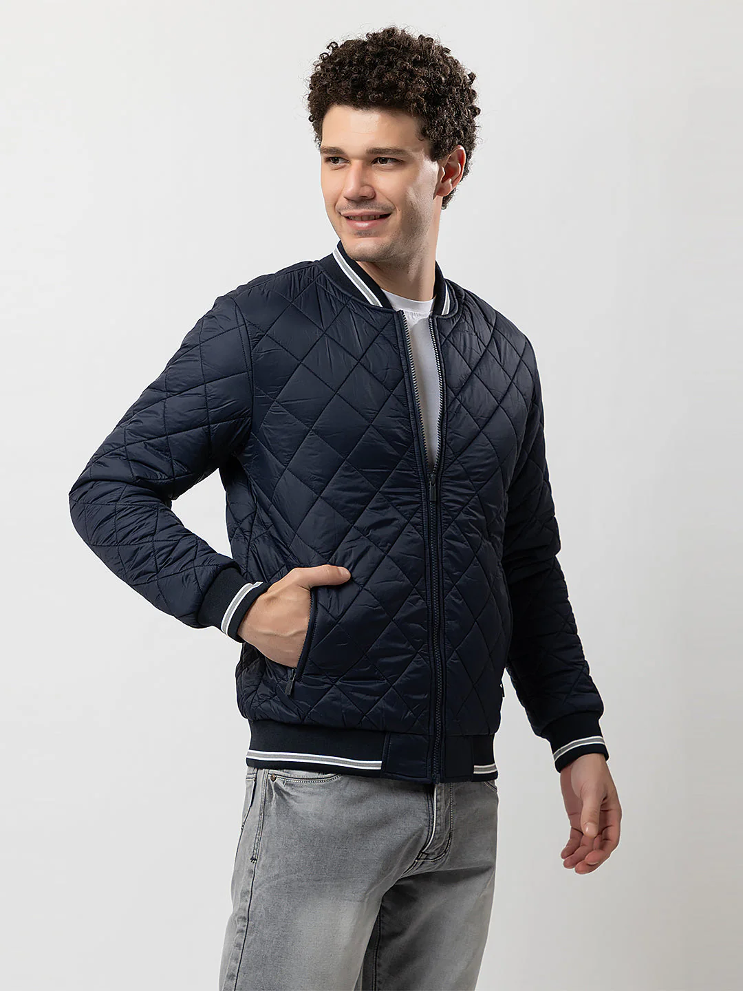 Men's Quilted Zipper Jacket - Image 2