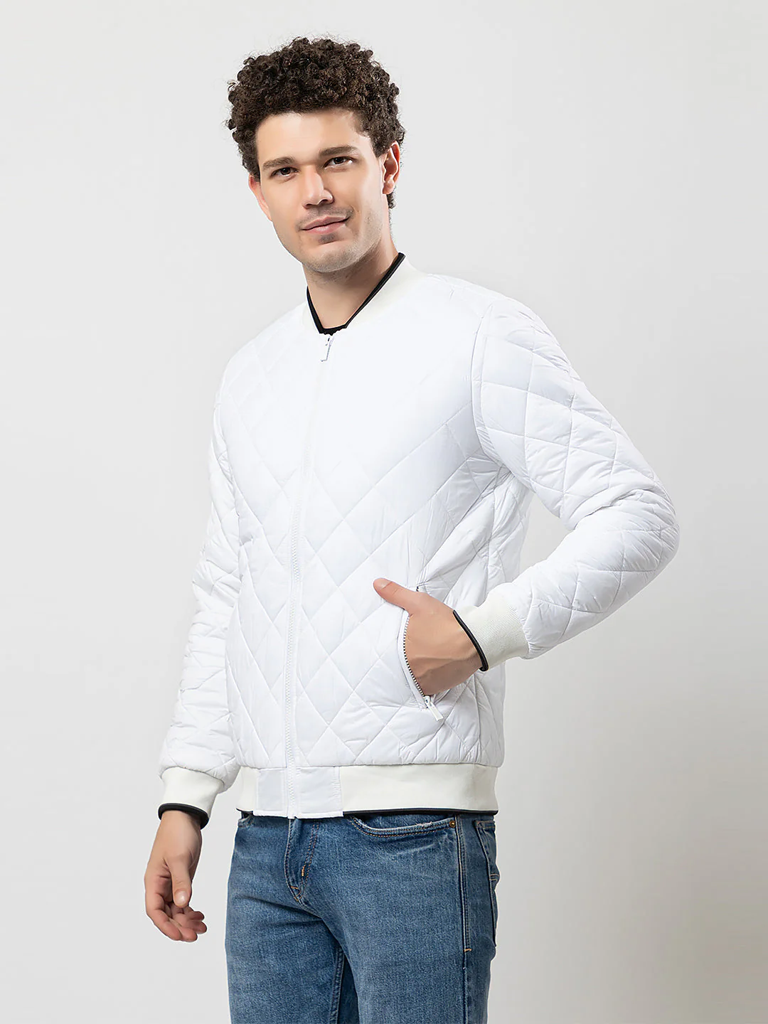 Men's Quilted Zipper Jacket - Image 3